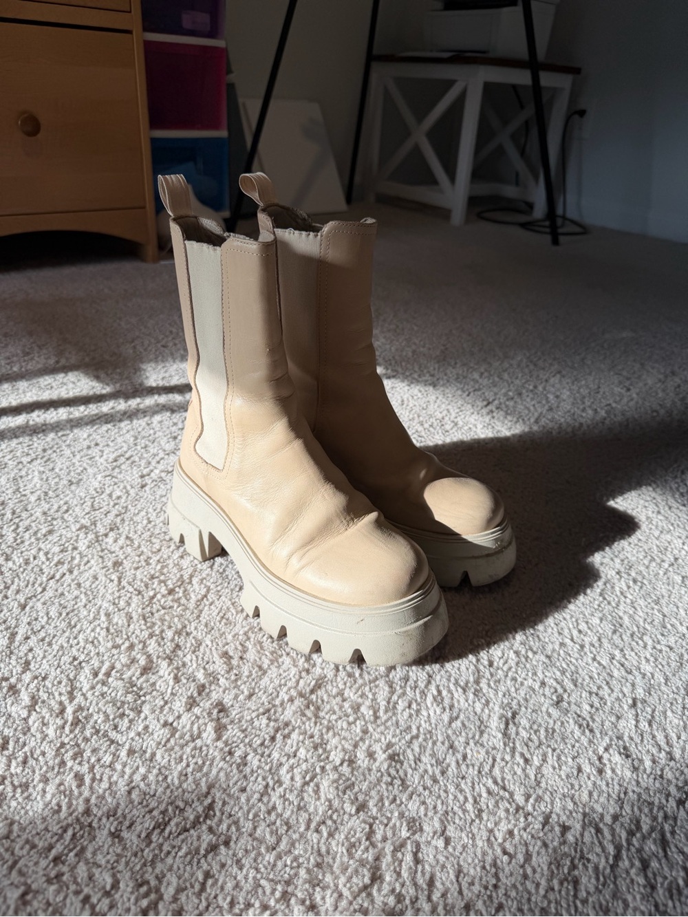 Thursday Boots Chunky Chelsea Platform Boots - Cream